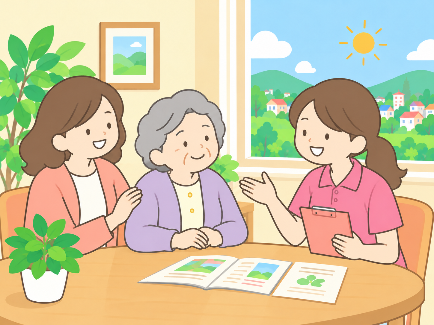訪問介護スタッフが自宅で利用者の日常生活を支える様子